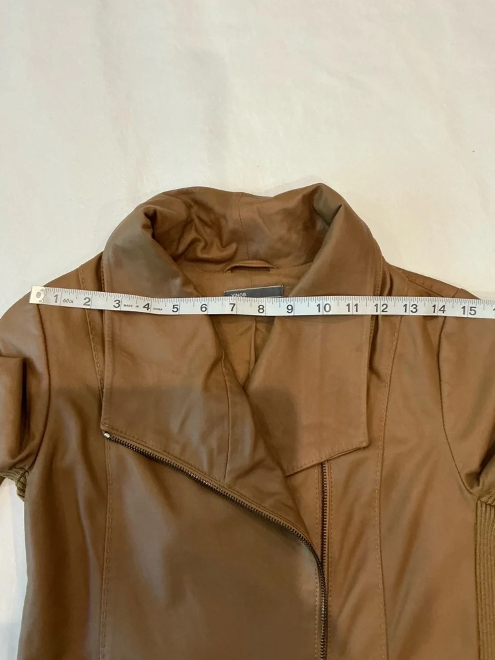 Vince Soft Leather Asymmetrical Moto Zip Women's Jacket Brown XSmall